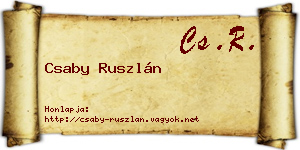 Csaby Ruszlán névjegykártya